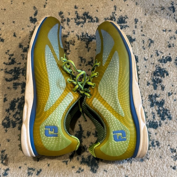 Footjoy Empower Spikeless Athletic Golf Shoe Womens Size 8 98001 Blue Yellow - Picture 5 of 8